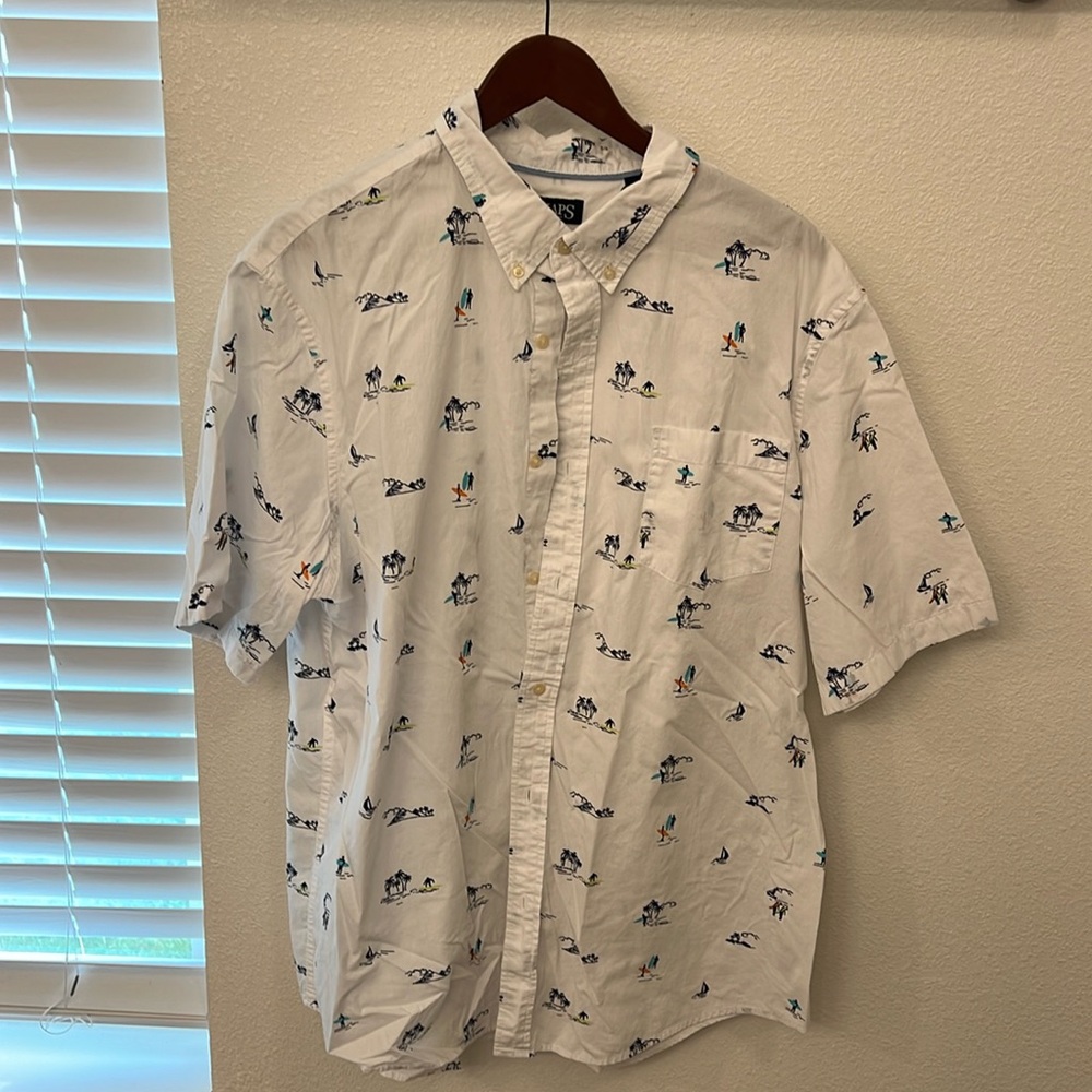 Chaps Short Sleeve Button Up Shirt